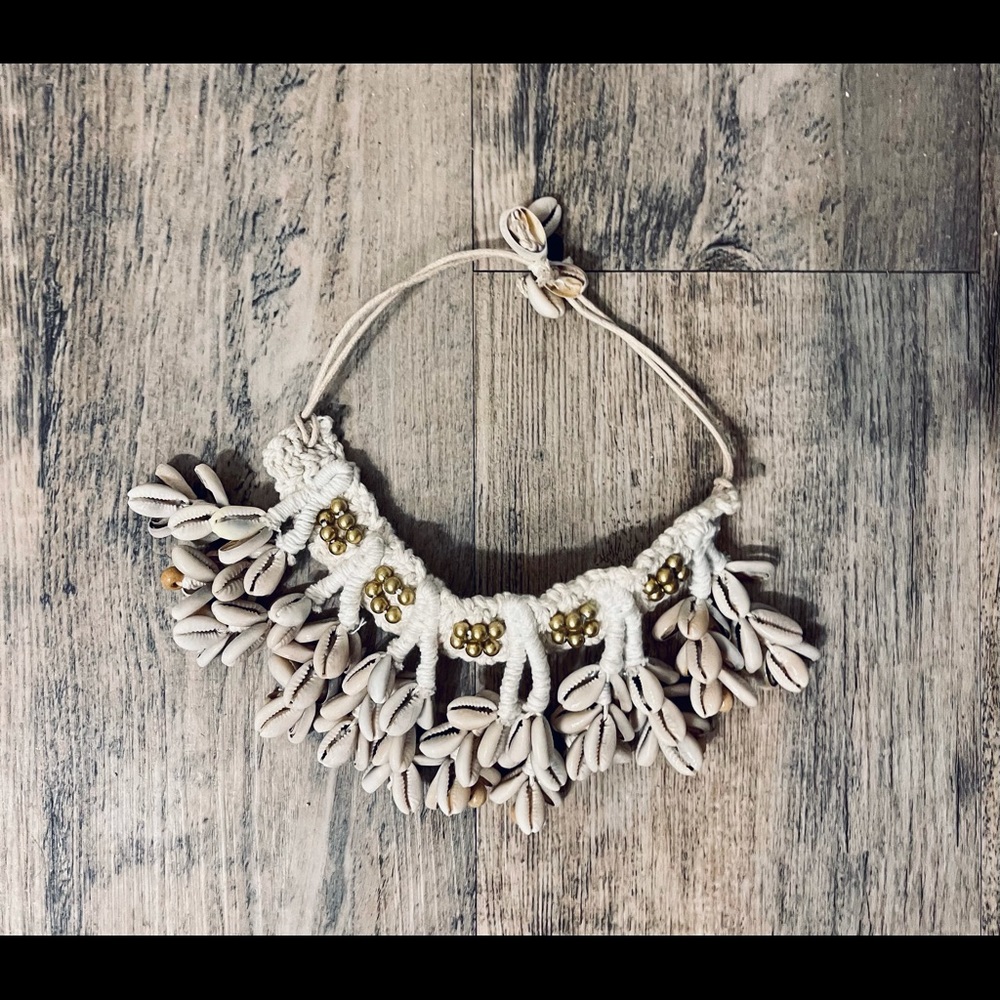 Free People Cowry Shells and Crochet Anklet